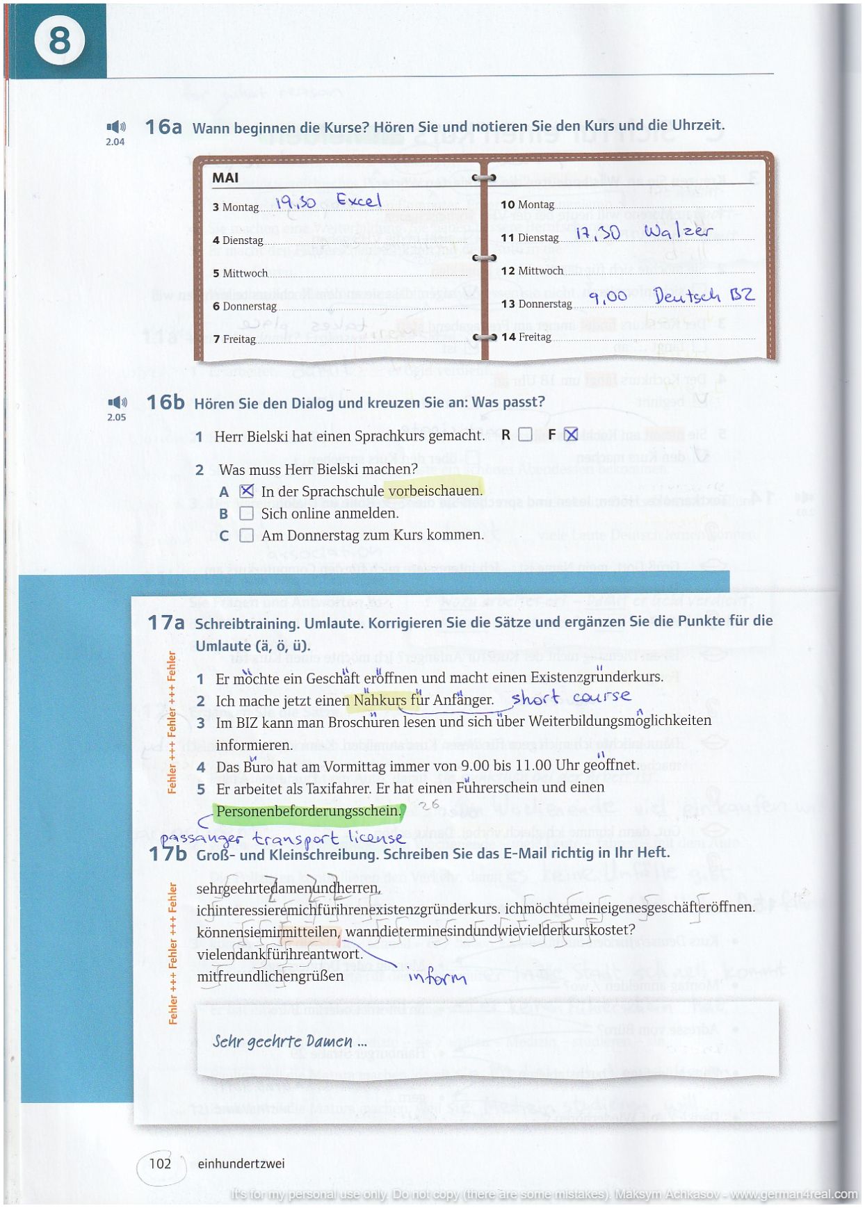 Pluspunkt A2 (Kursbuch) -  page 102