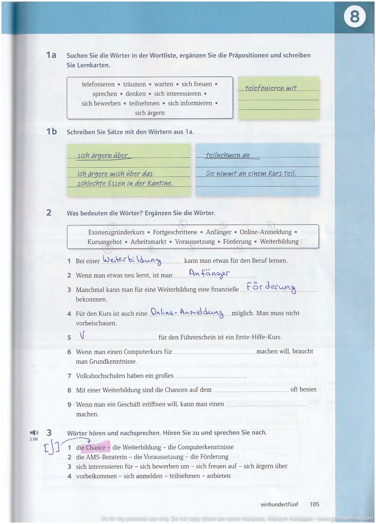 Pluspunkt A2 (Kursbuch) -  page 105