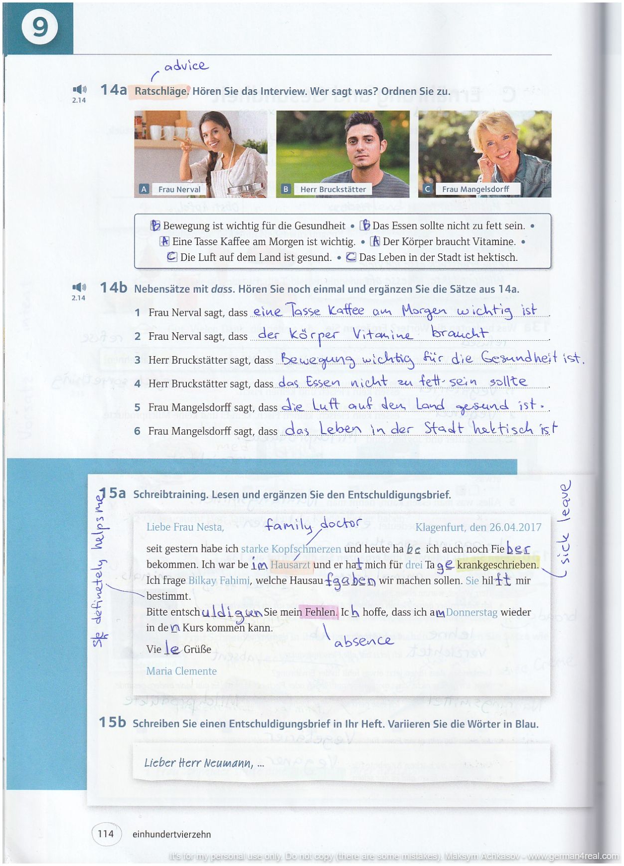 Pluspunkt A2 (Kursbuch) -  page 114