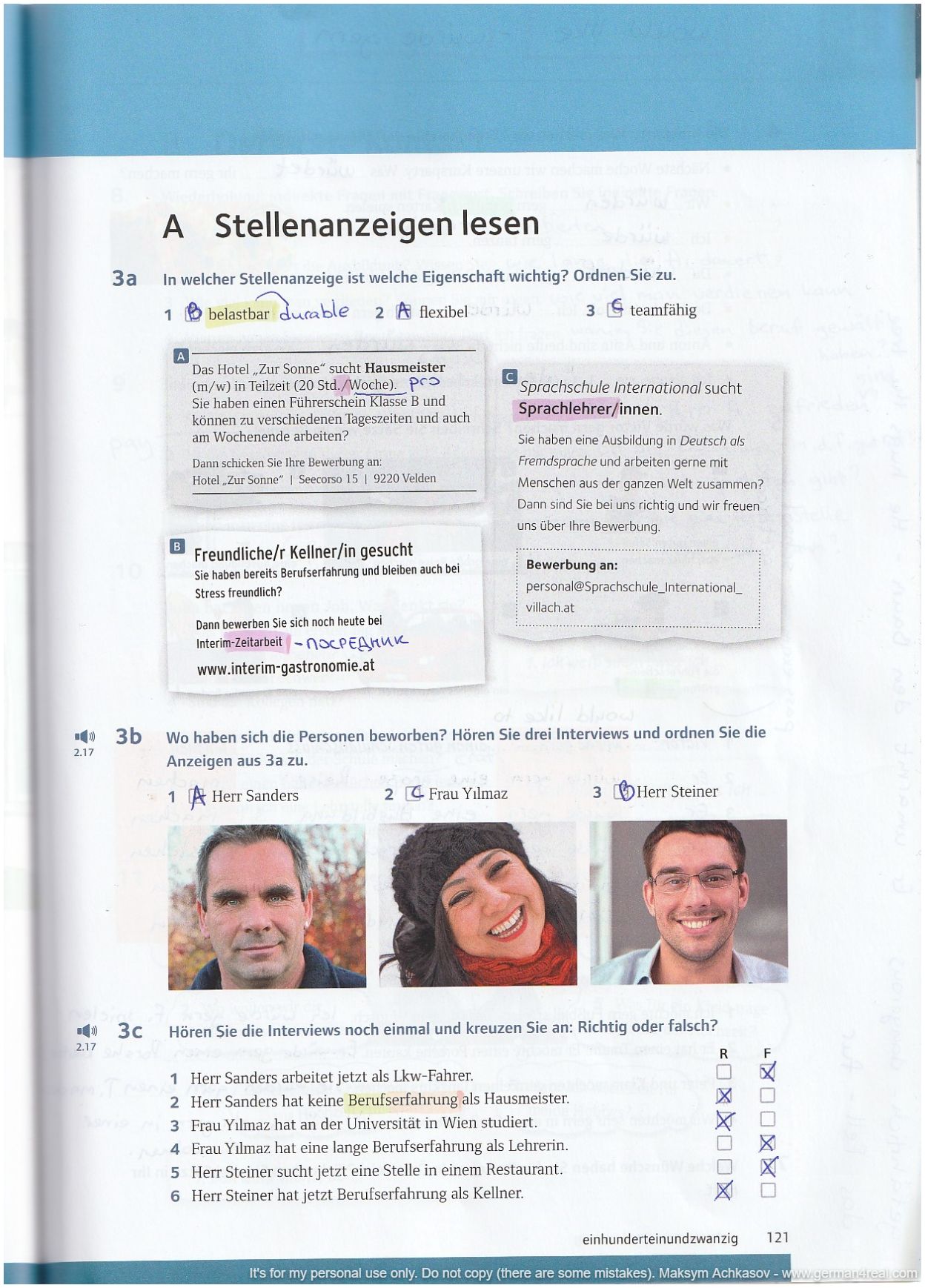 Pluspunkt A2 (Kursbuch) -  page 121