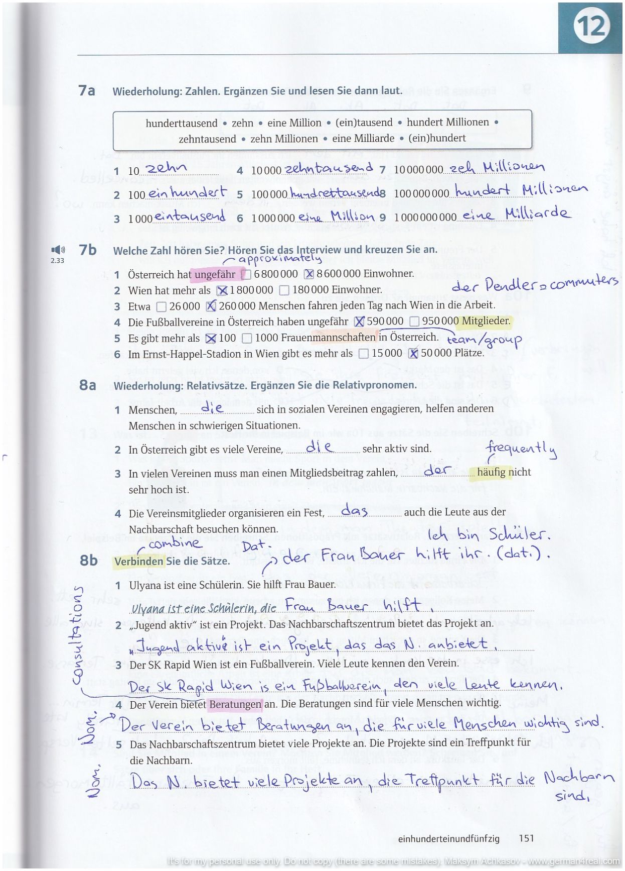 Pluspunkt A2 (Kursbuch) -  page 151