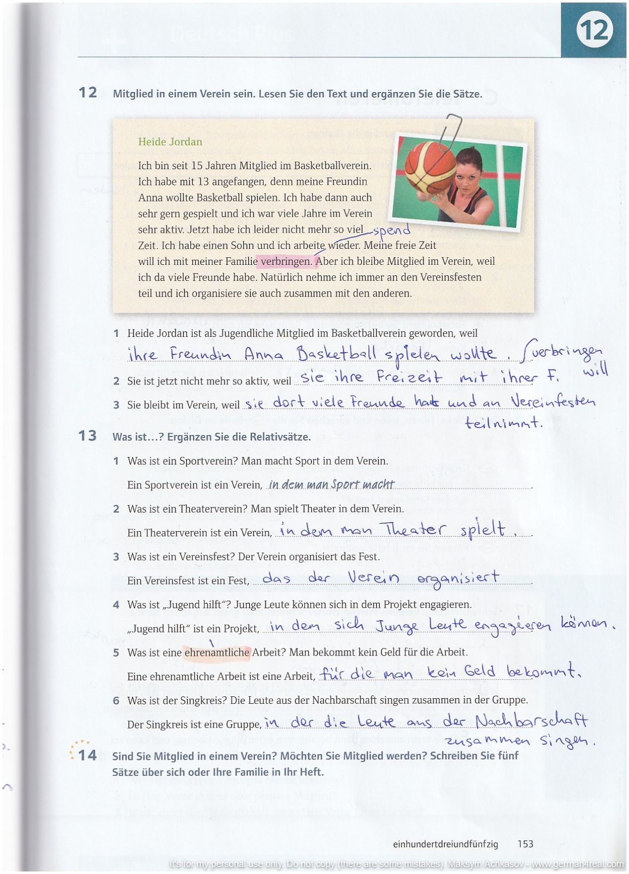 Pluspunkt A2 (Kursbuch) -  page 153