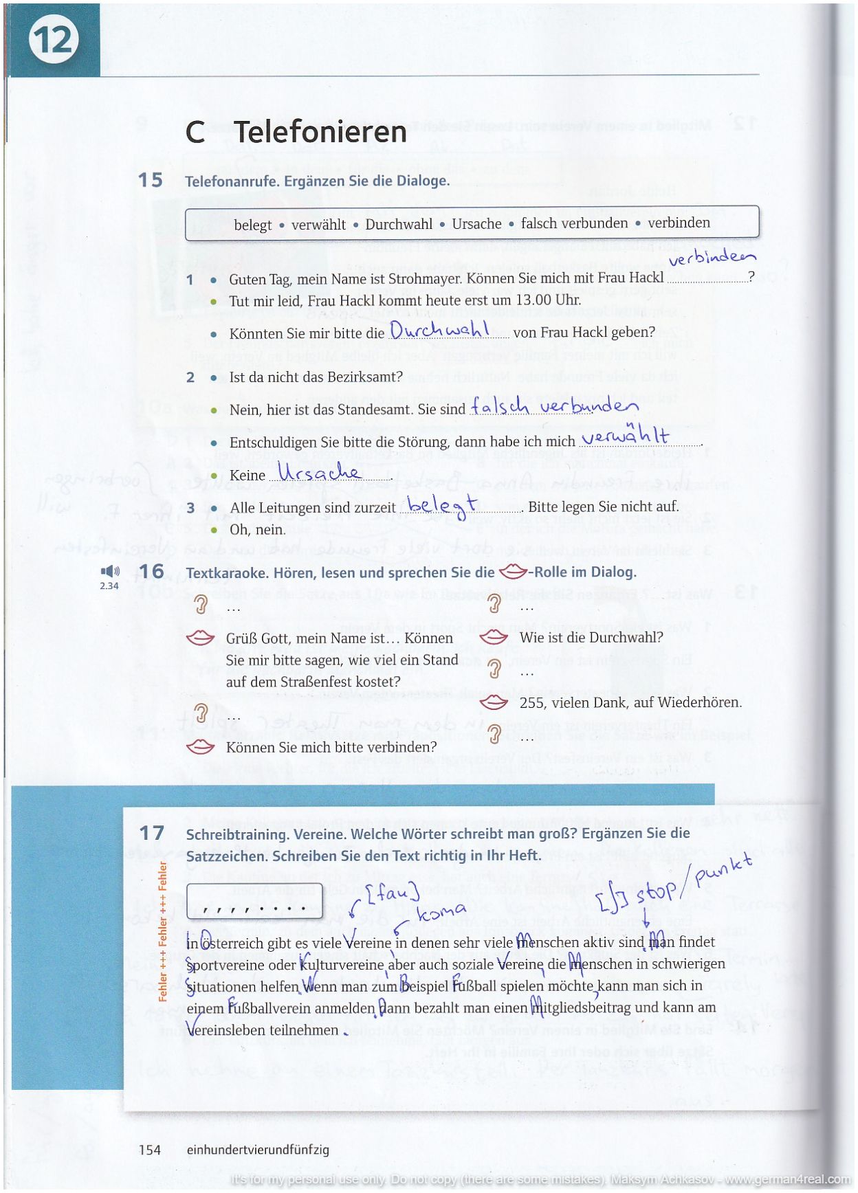 Pluspunkt A2 (Kursbuch) -  page 154