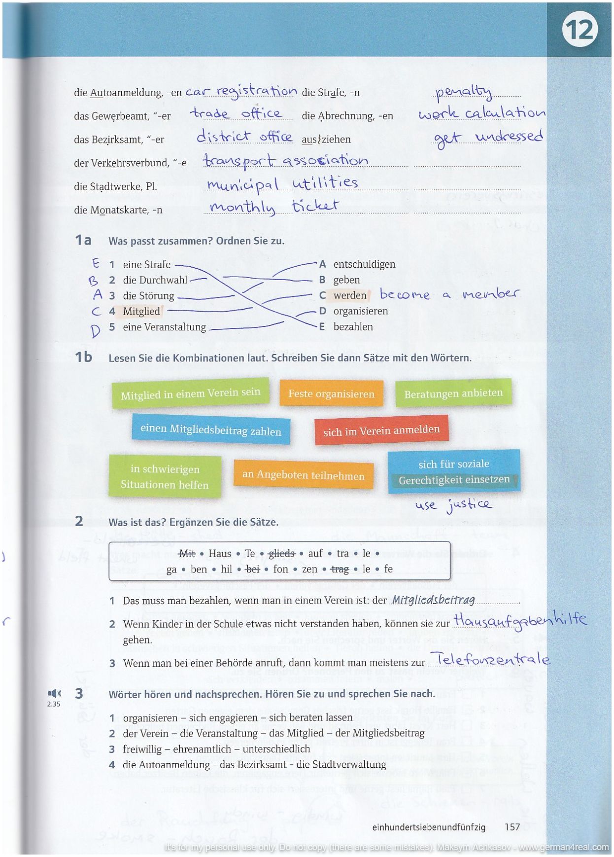 Pluspunkt A2 (Kursbuch) -  page 157