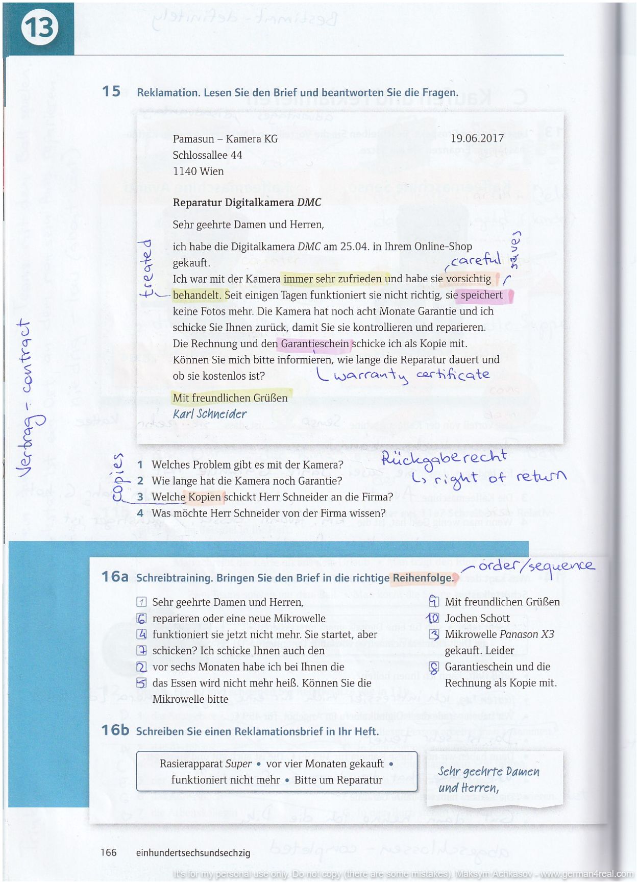 Pluspunkt A2 (Kursbuch) -  page 166