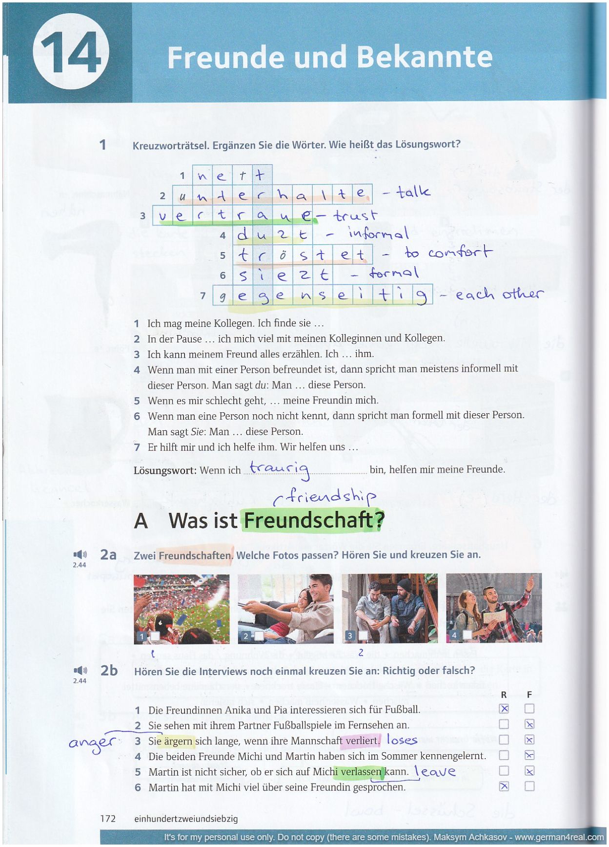 Pluspunkt A2 (Kursbuch) -  page 172