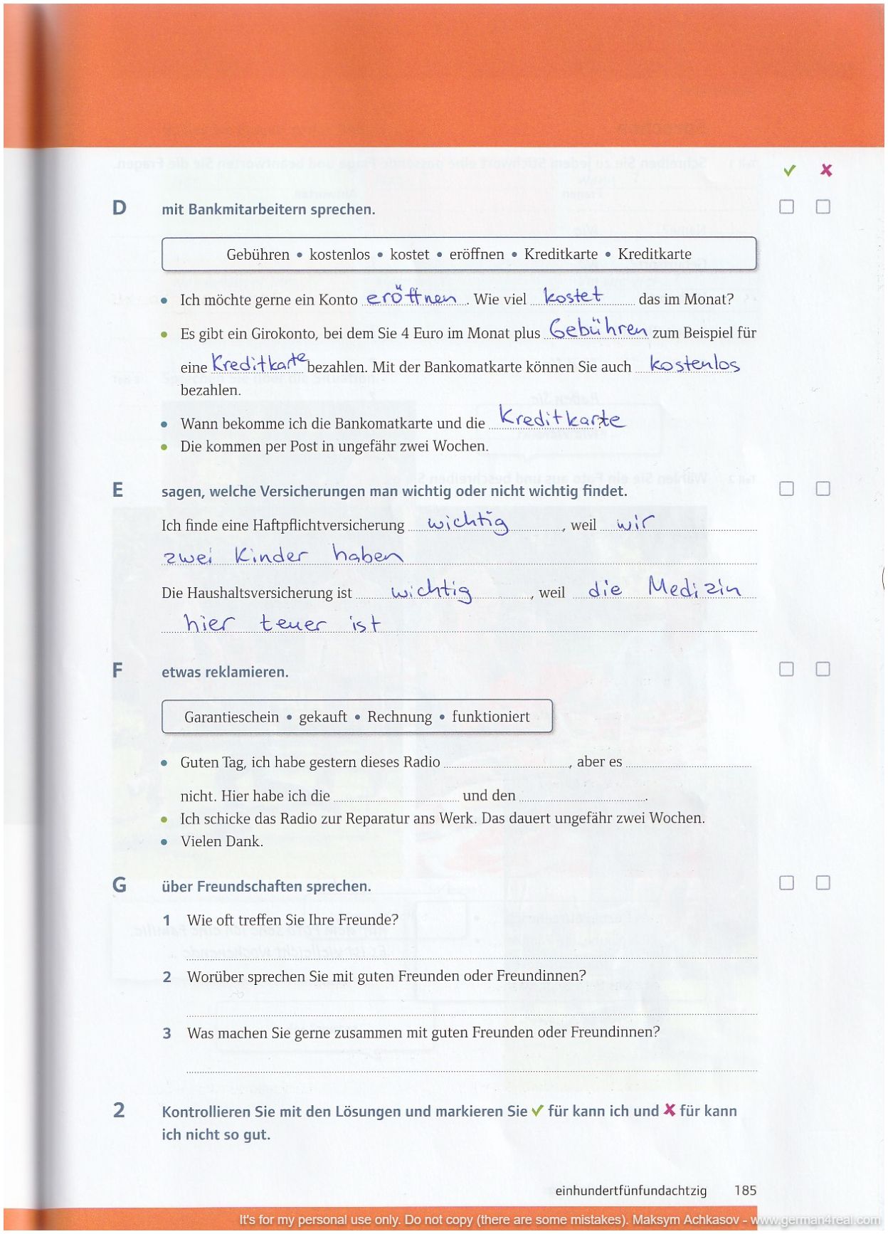 Pluspunkt A2 (Kursbuch) -  page 185