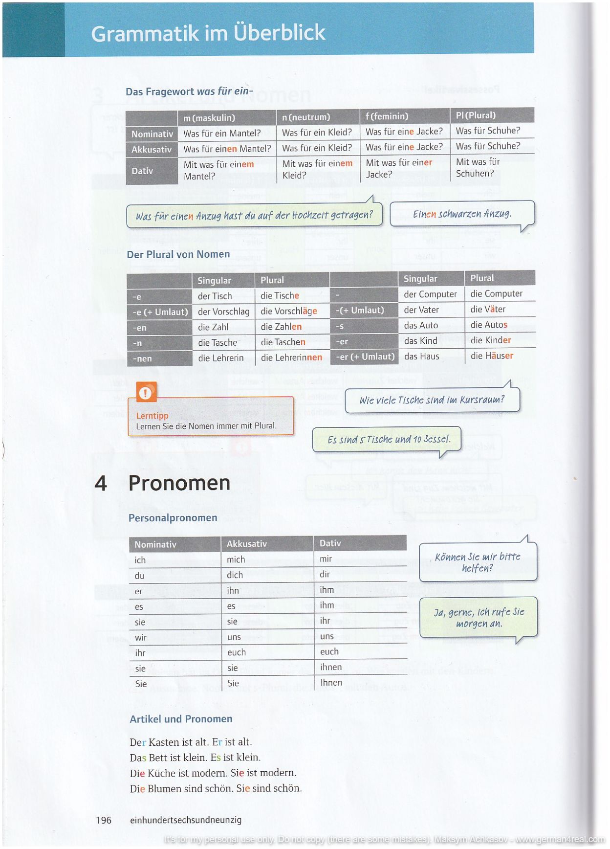 Pluspunkt A2 (Kursbuch) -  page 196