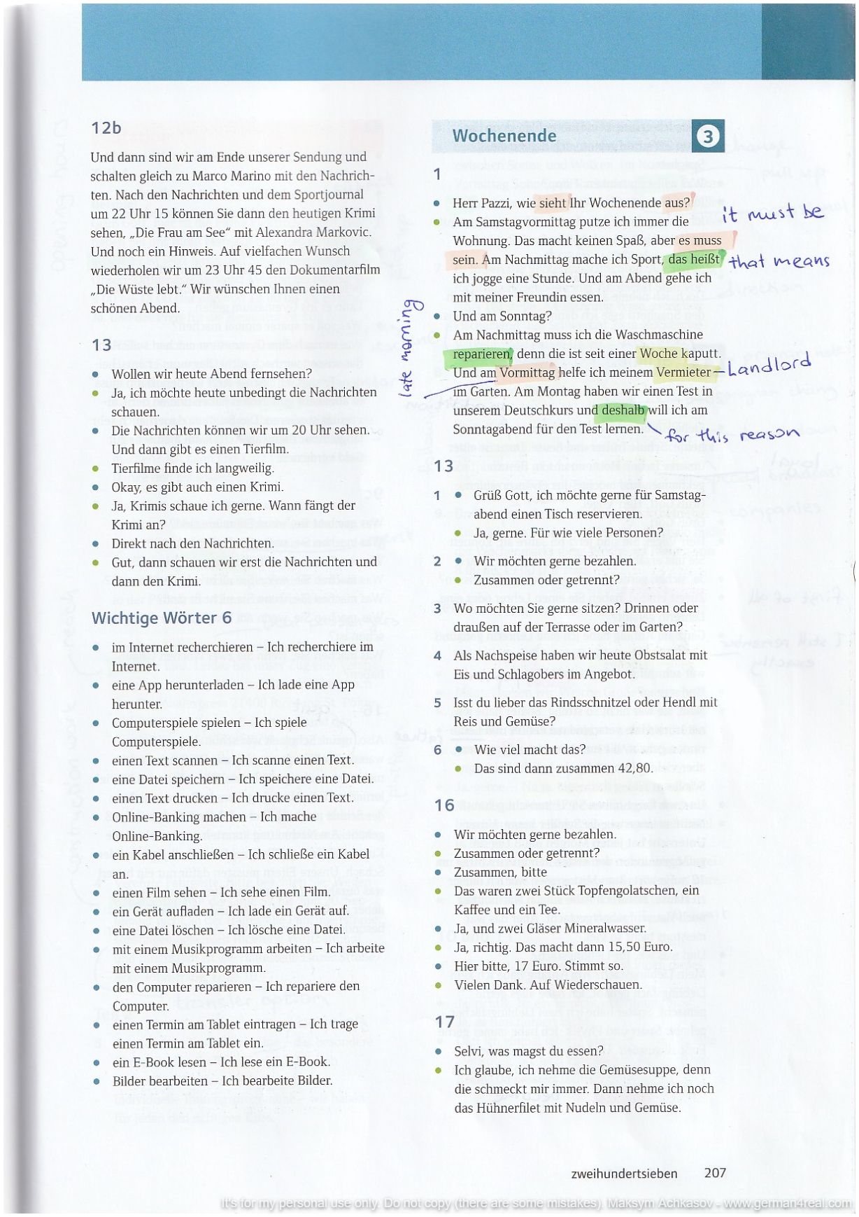 Pluspunkt A2 (Kursbuch) -  page 207