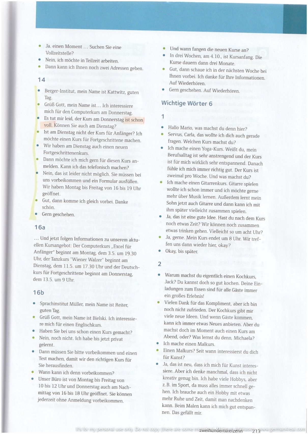 Pluspunkt A2 (Kursbuch) -  page 213