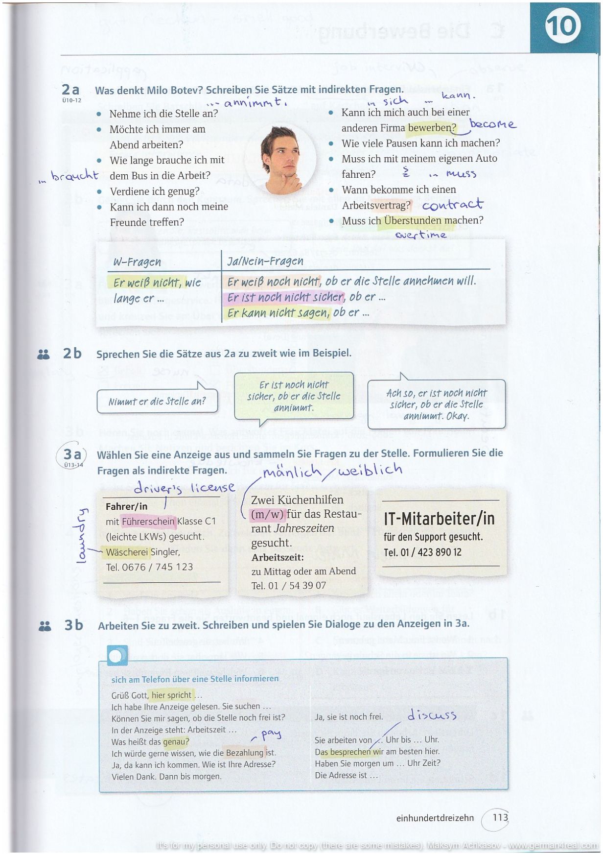 Pluspunkt A2 (Kursbuch) -  page 113