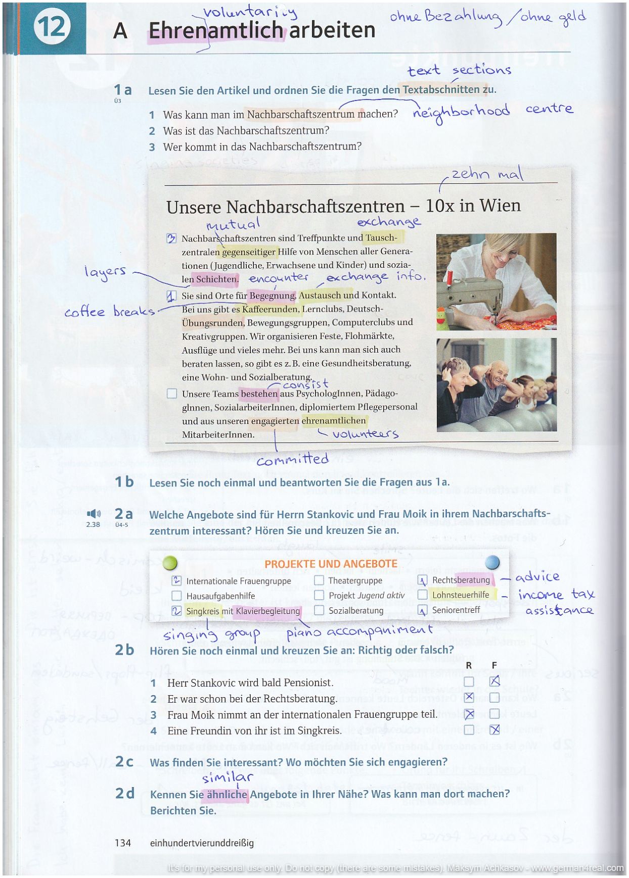 Pluspunkt A2 (Kursbuch) -  page 134