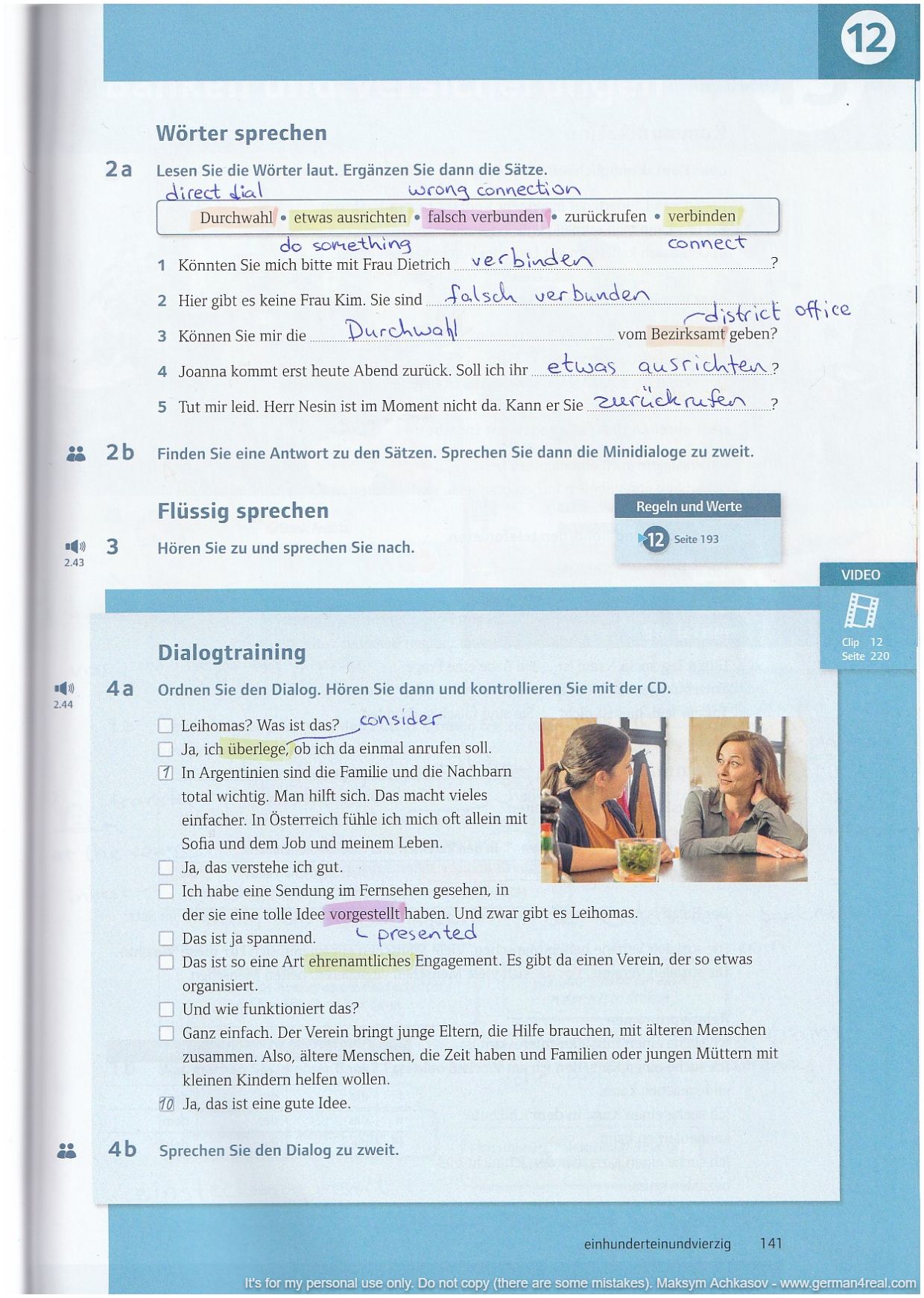 Pluspunkt A2 (Kursbuch) -  page 141