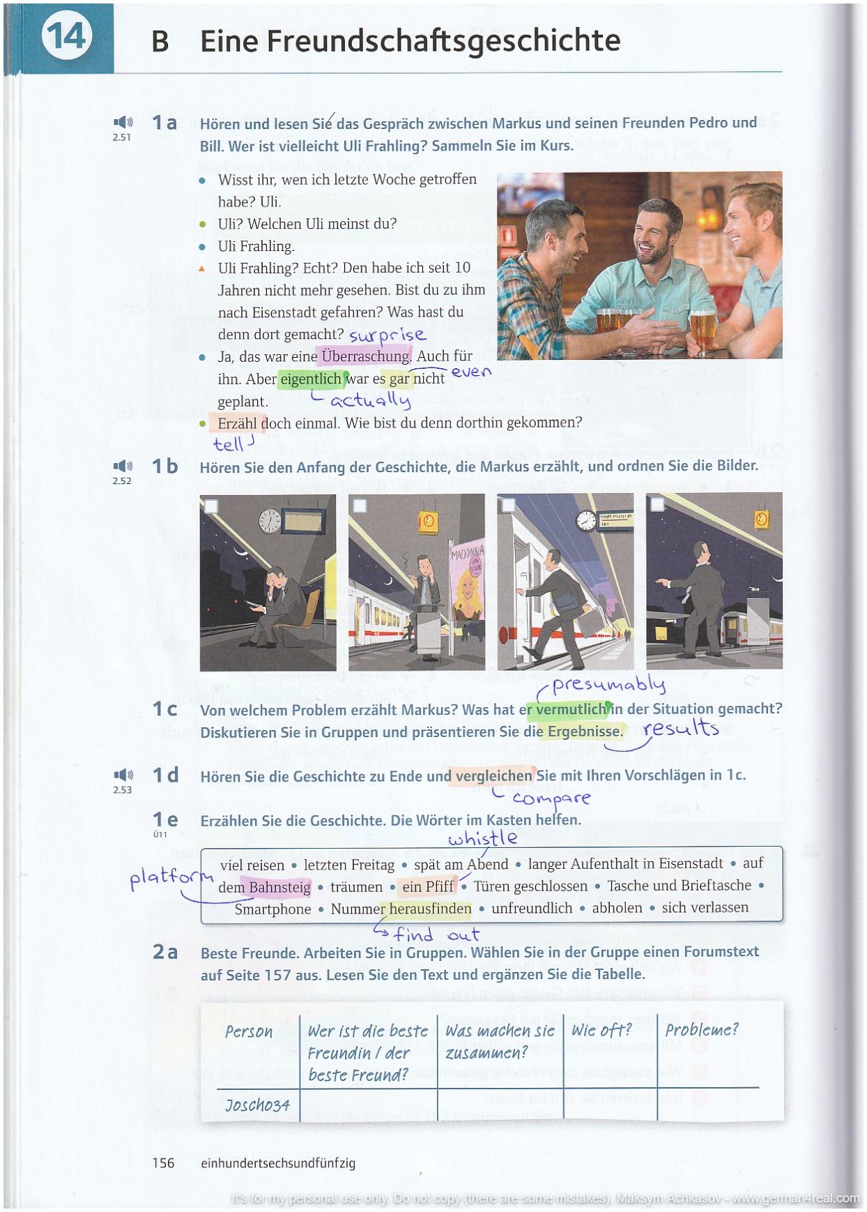 Pluspunkt A2 (Kursbuch) -  page 156