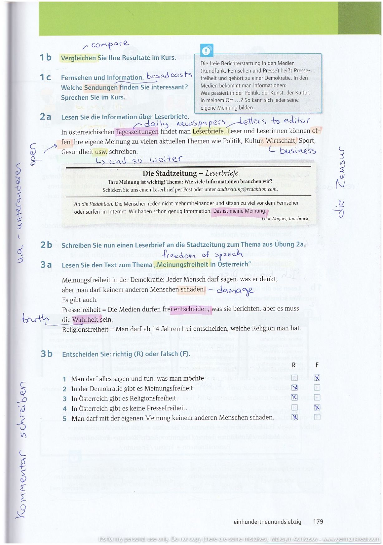 Pluspunkt A2 (Kursbuch) -  page 179