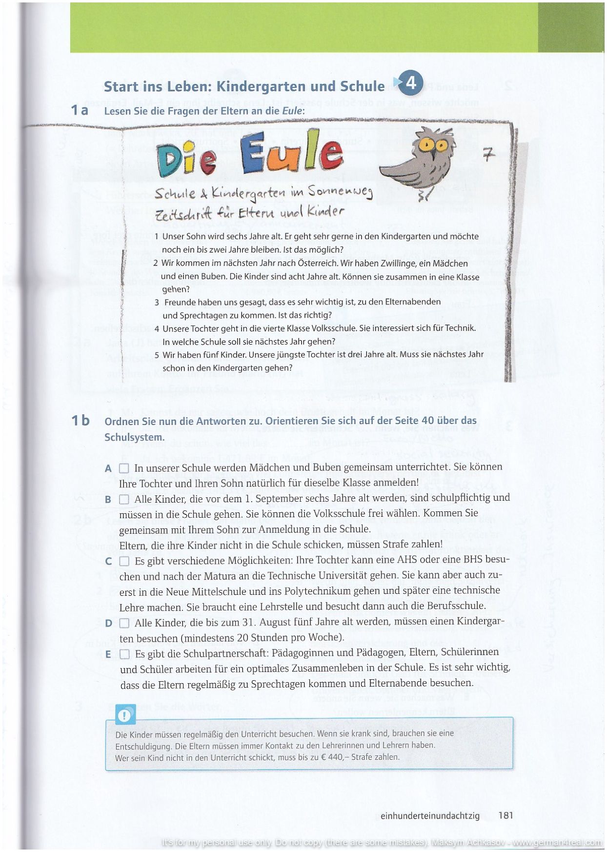 Pluspunkt A2 (Kursbuch) -  page 181