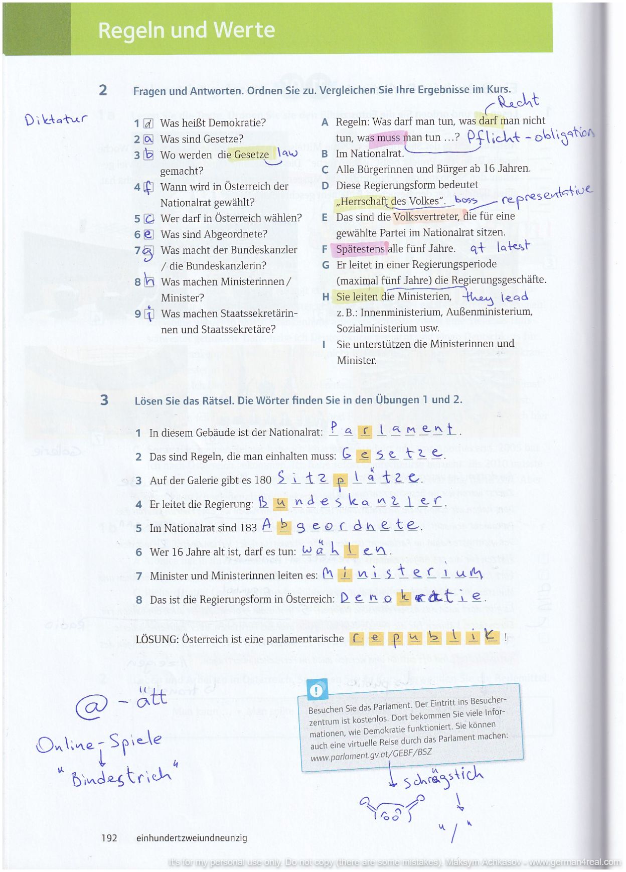 Pluspunkt A2 (Kursbuch) -  page 192