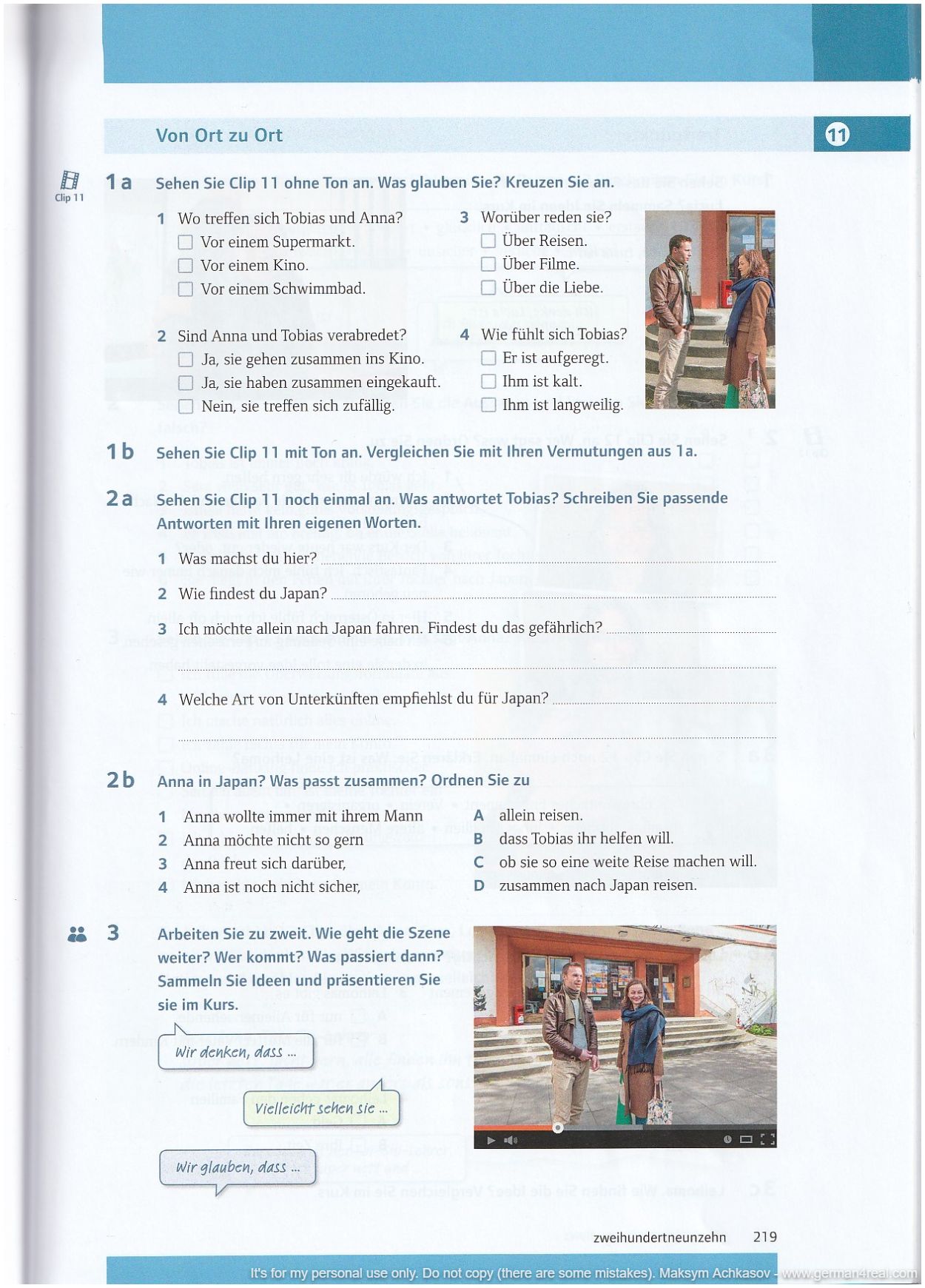 Pluspunkt A2 (Kursbuch) -  page 219