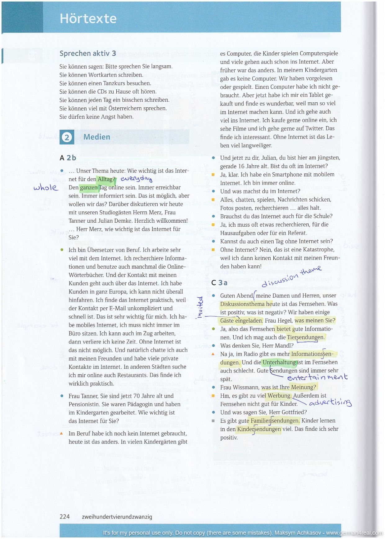 Pluspunkt A2 (Kursbuch) -  page 224
