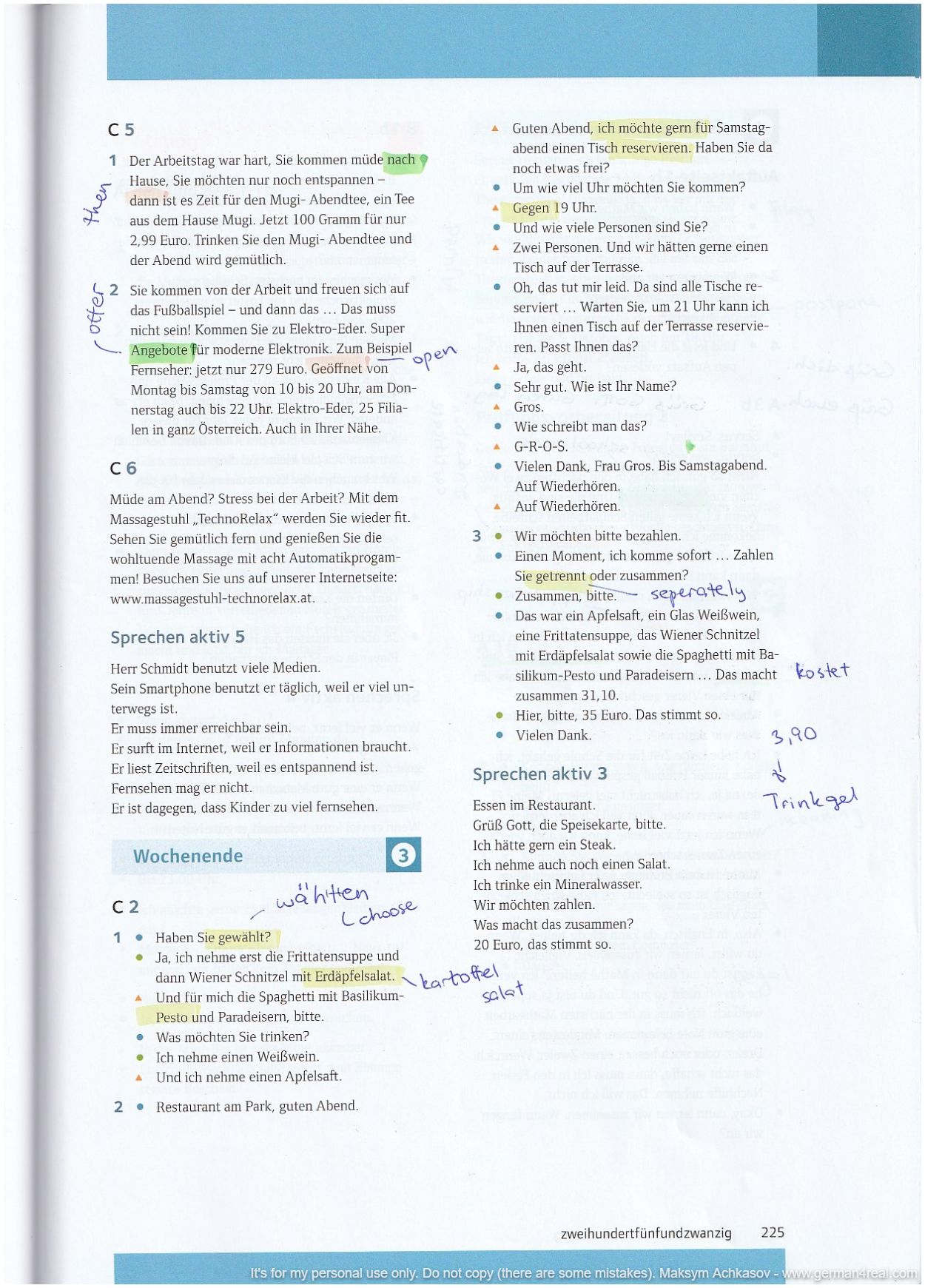 Pluspunkt A2 (Kursbuch) -  page 225